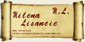 Milena Lišančić vizit kartica